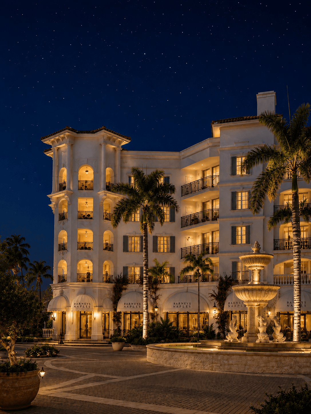 Conceptual rendering: the illuminated façade at night
